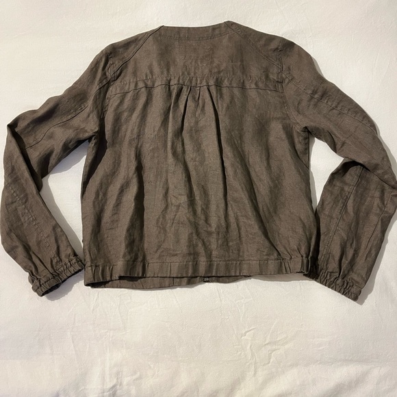 Khaki Linen Jacket - Picture 3 of 5